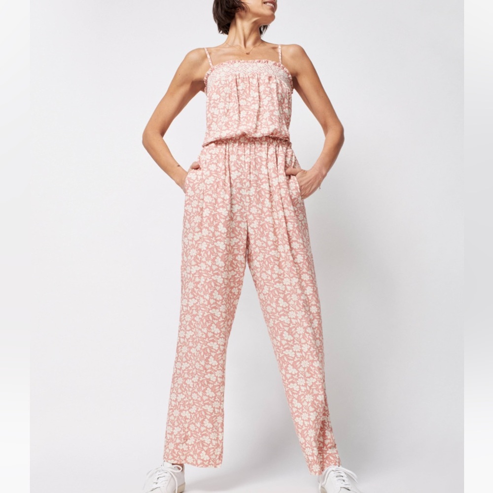 Faherty | Renata Floral Jumpsuit in Coral Nusa Floral